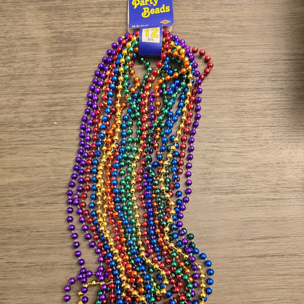 Party Beads Beaded Necklaces 12 Pack